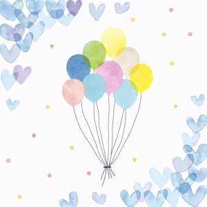 Servietten 33x33cm Hearts Balloons FSC-Mix, Paper+Design