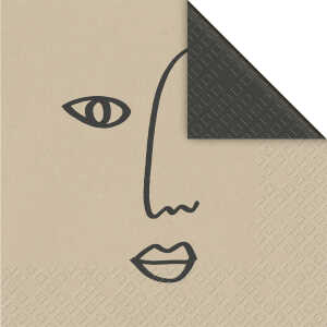 Servietten 33x33cm Ardik schwarz, 3-lagig, 20 Stück,, stewo