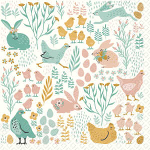 Servietten 33x33cm Libby mint, 3-lagig, 20 Stück,, stewo