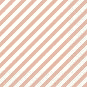 Servietten 33x33cm Stribe hellrot, 3-lagig, 20 Stück,, stewo