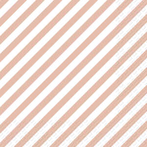 Servietten 25x25cm Stribe hellrot, 3-lagig, 20 Stück,, stewo