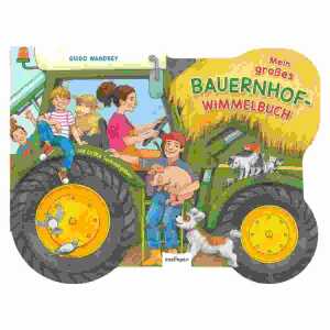 Mein großes Bauernhof Wimmelbuch, Kinderbuch im Form eines Traktors