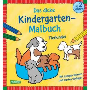 Das dicke Kindergarten Malbuch Tierkinder, Softcover, 84 Seiten,
