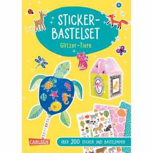 Sticker-Bastelset Glitzer-Tiere, Über 200 Sticker und Bastelpapier