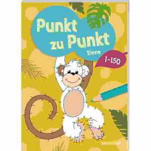 Malbuch Punkt zu Punkt 1 bis 150 Tiere, Softcover 96 Seiten,