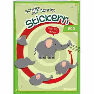 Schritt für Schritt Stickern Zoo, Heft 32 Seiten,
