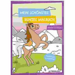 Mein schönstes buntes Malbuch Pferde und Ponys, Heft 32 Seiten,