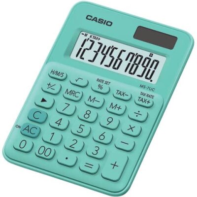 Casio Anz. Kleinrechner MS7UC grün grün, 10 Stellen