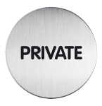 Durable Piktogramm engl PRIVATE 83mm silberfarben aus...