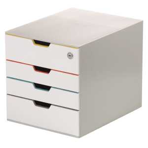 Durable Schubladenbox 292 x 356 280 mm 4 farb.Schubladen abschließbar