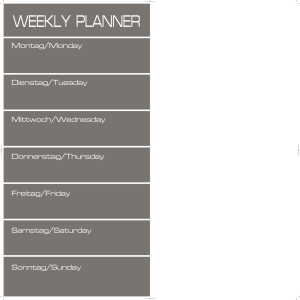 Alco magn Glastafel Wochenplan incl.2 Magnete, 1 x Stift,grau/weiß
