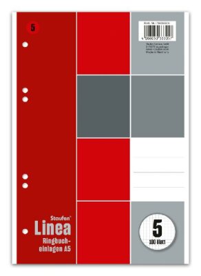 Staufen Ringbucheinl A5 100Bl 70g Linea kariert hfrei