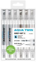 Molotow Twinmarker Aqua Twin 1mm/2-6mm Etui Basic-Set 2 6 Stück