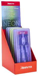 Aristo BTS Schnellverstellzirkel Display 6 Stk. in Neonfarben sortiert