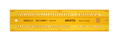 Aristo Schriftschablone kursiv 2.5 mm, ISO3098-1/DIN 6776, H-Profil, Typ B