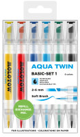 Molotow Twinmarker Aqua Twin 1mm/2-6mm Etui Basic-Set 1 6...