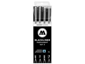 Molotow BLACKLINER Permanent Set 3 4er Etui, Spezialspitzen sortiert