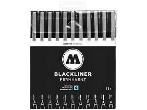Molotow BLACKLINER Permanent Complete Set 11er Etui Strichstärken sort