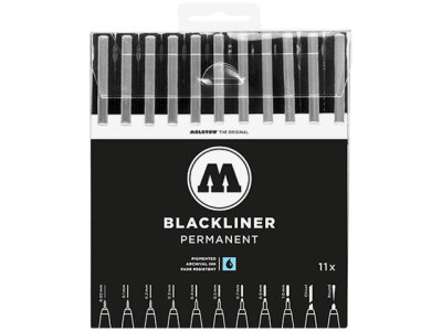 Molotow BLACKLINER Permanent Complete Set 11er Etui, Strichstärken sortiert