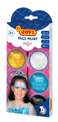 JOVI FACE PAINT Princess Schminke 6 Dosen farbig sortiert, Zubehör