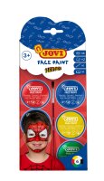 JOVI FACE PAINT HEROES Schminke 6 Dosen farbig sortiert, Zubehör