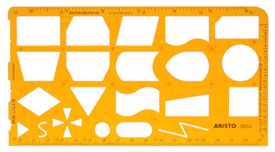 Aristo Schablone für Datenverarbeitung, orange-transparent