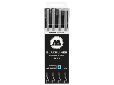 Molotow BLACKLINER Permanent Set 1 4er Etui, Strichstärken sortiert