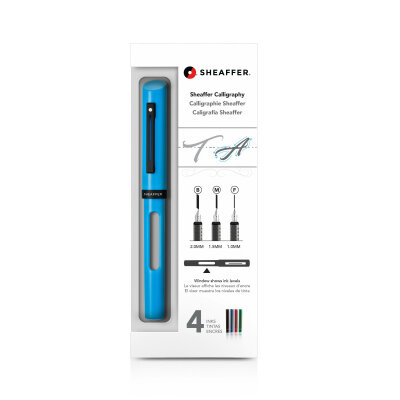 Sheaffer Kalligraphie FFH Blau Mini Kit Feder B / M / F und 4 Patronen