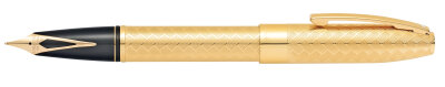 Sheaffer Legacy Füllhalter M 23K Goldplatt. Fischgrätmuster, Geschenkbox