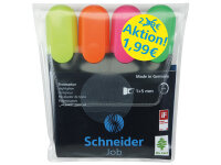 Schneider Textmarker Job Aktion Sonder Karton-Etui 4...