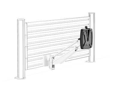 Novus Monitortragarm Clu I SW weiß, mit Slatwalladapter 2-7 kg