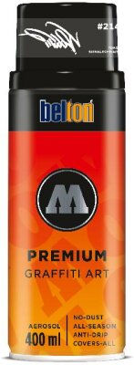 Molotow Sprühdose belton Premium Lackspray 400ml, Nr. 214, TOAST signalschwarz