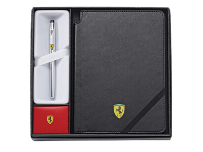 Cross Ferrari Century II Rollerball Chrom/Ferrari Notizbuch Schwarz