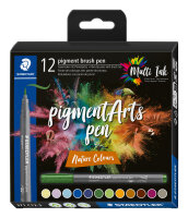 Staedtler pigment brush pen Nature Colour12ST