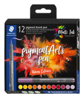 Staedtler pigment brush pen Warm Col 12ST