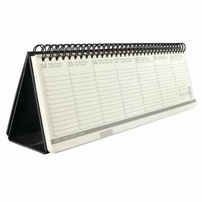 SIGEL C2580 Tischkalender Conceptum 2025 - black - 1 Jahr - 2 Seiten = unten Woche / oben Notizseite - Hardcover - 80 g/m² - large - schwarz - 132 Seiten - PEFC-zertifiziert