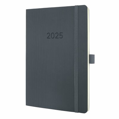 SIGEL C2536 Wochenkalender Conceptum 2025 - dark grey - 1 Jahr - 2 Seiten = 1 Woche - Softcover - 80 g/m² - ca. A5 - dunkelgrau - 192 Seiten - PEFC-zertifiziert