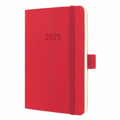 SIGEL C2535 Wochenkalender Conceptum 2025 - red - 1 Jahr - 2 Seiten = 1 Woche - Softcover - 80 g/m² - ca. A6 - rot - 176 Seiten - PEFC-zertifiziert