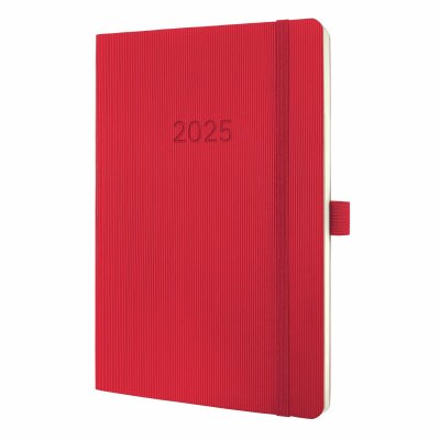 SIGEL C2534 Wochenkalender Conceptum 2025 - red - 1 Jahr - 2 Seiten = 1 Woche - Softcover - 80 g/m² - ca. A5 - rot - 192 Seiten - PEFC-zertifiziert