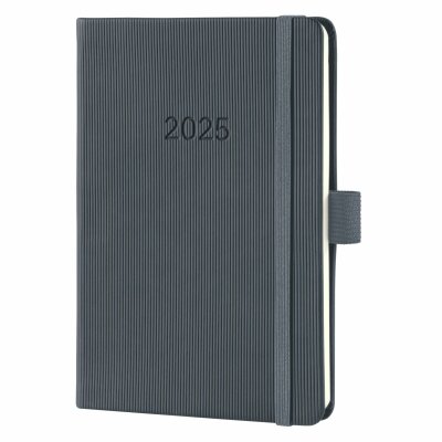 SIGEL C2567 Wochenkalender Conceptum 2025 - dark grey - 1 Jahr - 2 Seiten = 1 Woche - Hardcover - 80 g/m² - ca. A6 - dunkelgrau - 176 Seiten - PEFC-zertifiziert