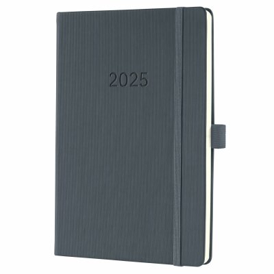 SIGEL C2566 Wochenkalender Conceptum 2025 - dark grey - 1 Jahr - 2 Seiten = 1 Woche - Hardcover - 80 g/m² - ca. A5 - dunkelgrau - 192 Seiten - PEFC-zertifiziert