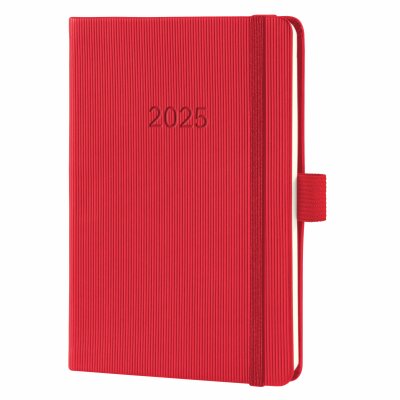 SIGEL C2565 Wochenkalender Conceptum 2025 - red - 1 Jahr - 2 Seiten = 1 Woche - Hardcover - 80 g/m² - ca. A6 - rot - 176 Seiten - PEFC-zertifiziert