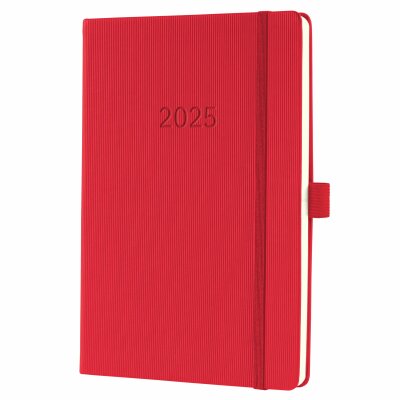 SIGEL C2564 Wochenkalender Conceptum 2025 - red - 1 Jahr - 2 Seiten = 1 Woche - Hardcover - 80 g/m² - ca. A5 - rot - 192 Seiten - PEFC-zertifiziert