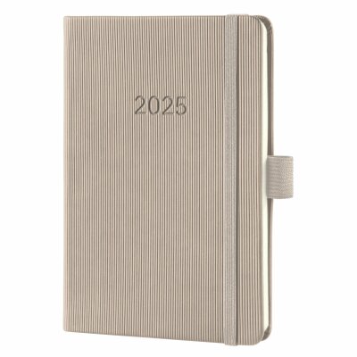 SIGEL C2561 Wochenkalender Conceptum 2025 - taupe - 1 Jahr - 2 Seiten = 1 Woche - Hardcover - 80 g/m² - ca. A6 - taupe - 176 Seiten - PEFC-zertifiziert