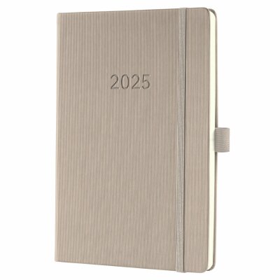 SIGEL C2560 Wochenkalender Conceptum 2025 - taupe - 1 Jahr - 2 Seiten = 1 Woche - Hardcover - 80 g/m² - ca. A5 - taupe - 192 Seiten - PEFC-zertifiziert