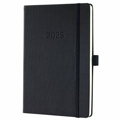 SIGEL C2519 Wochenkalender Conceptum 2025 - black - 1 Jahr - 2 Seiten = 1 Woche - Hardcover - 80 g/m² - ca. A5 - schwarz - 192 Seiten - PEFC-zertifiziert