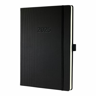 SIGEL C2518 Wochenkalender Conceptum 2025 - black - 1 Jahr - 2 Seiten = 1 Woche - Hardcover - 80 g/m² - A4+ - schwarz - 192 Seiten - PEFC-zertifiziert