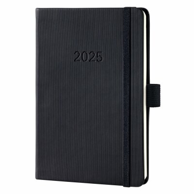 SIGEL C2513 Wochenkalender Conceptum 2025 - black - 1 Jahr - 2 Seiten = 1 Woche - Hardcover - 80 g/m² - ca. A6 - schwarz - 176 Seiten - PEFC-zertifiziert