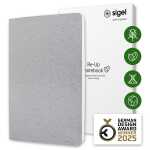 Notizbuch Re-Up - liniert - ca. A5 - hellgrau - Softcover - 100 Seiten