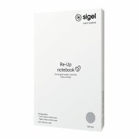 SIGEL RU101 Notizbuch Re-Up - liniert - ca. A5 - hellgrau - Softcover - 100 Seiten - NCP vegan-zertifiziert